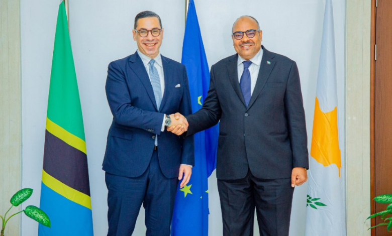 Mr Constantinos Kombos (left) with Mahmoud Kombo Minister for Foreign Affairs and East Africa Cooperation